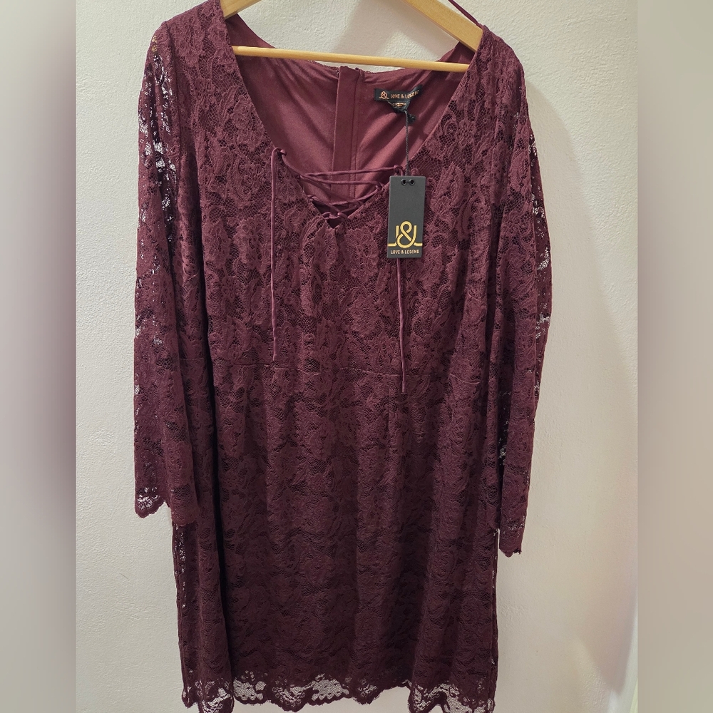 Love & Legend Burgundy Lace Dress Size 20